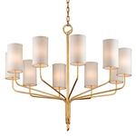 Juniper Chandelier - Textured Gold Leaf / Off White