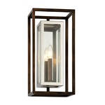 Morgan Cage Outdoor Wall Light - Floor Model - Bronze / Polished Stainless Steel / Clear