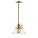 Paoli Pendant - Aged Brass / Clear