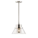 Paoli Pendant - Polished Nickel / Clear