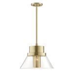 Paoli Pendant - Aged Brass / Clear