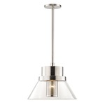 Paoli Pendant - Polished Nickel / Clear