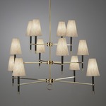 Ventana Chandelier - Natural / Ebony + Antique Brass / Natural