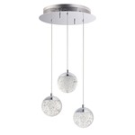 Orb II Round Multi Light Pendant - Polished Chrome / Bubbles