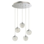 Orb II Round Multi Light Pendant - Polished Chrome / Bubbles