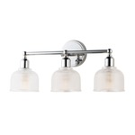 Hollow Bathroom Vanity Light - Polished Chrome / Prismatic