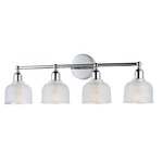 Hollow Bathroom Vanity Light - Polished Chrome / Prismatic