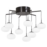 Georges Web Semi Flush Chandelier - Bronze / Etched White