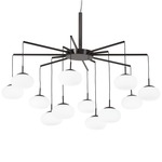 Georges Web Convertible Chandelier - Bronze / Etched White