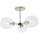 Nexpo Semi Flush Ceiling Light - Brushed Nickel / Clear