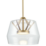 Deco Pendant - Brushed Gold / Clear