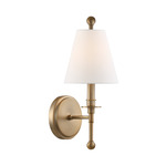 Riverdale Wall Light - Aged Brass / White