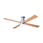 Ball Flush Ceiling Fan with Light - Brushed Aluminum / Maple