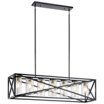 Moorgate Linear Pendant - Black / Clear