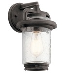 Andover Outdoor Wall Light - Weathered Zinc / Clear Seeded