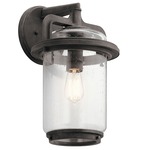 Andover Outdoor Wall Light - Weathered Zinc / Clear Seeded