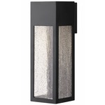 Rook Outdoor Wall Light - Satin Black / Clear Seedy