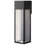 Rook Outdoor Wall Light - Satin Black / Clear Seedy