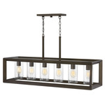 Rhodes 120V Outdoor Linear Chandelier - Warm Bronze / Clear Seedy