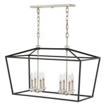 Stinson Linear Chandelier - Polished Nickel / Black