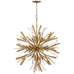 Vida Orb Chandelier - Burnished Gold / Crystal