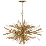 Vida Oval Chandelier - Burnished Gold / Crystal