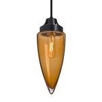 Sulu Mini Pendant - Black / Amber Bubble