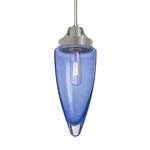 Sulu Mini Pendant - Satin Nickel / Blue Bubble