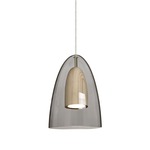 Dano Mini Pendant - Satin Nickel / Smoke / Natural Wood