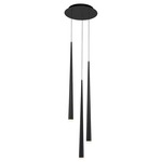 Cascade Round Multi Light Pendant - Matte Black / Frosted