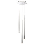 Cascade Round Multi Light Pendant - Polished Nickel / Frosted