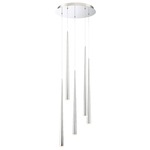 Cascade Round Multi Light Pendant - Polished Nickel / Frosted