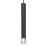 ALC Pendant with Clear Ribbon Glass Bezel - Satin Black / Black