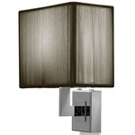 Clavius Bracket Wall Sconce - Chrome / Tobacco