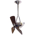 Jarold Directional Wood Ceiling Fan - Polished Chrome / Mahogany Tone