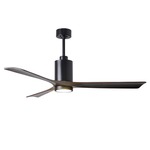 Patricia Ceiling Fan With Light - Matte Black / Walnut Tone