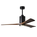 Patricia Ceiling Fan With Light - Matte Black / Walnut