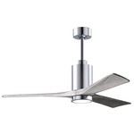 Patricia Ceiling Fan With Light - Polished Chrome / Barn Wood