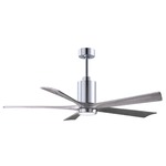 Patricia Ceiling Fan With Light - Polished Chrome / Barn Wood Tone