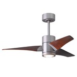 Super Janet Ceiling Fan with Light - Brushed Nickel / Walnut Tone