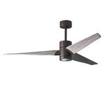 Super Janet Ceiling Fan with Light - Textured Bronze / Barn Wood Tone