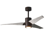 Super Janet Ceiling Fan with Light - Textured Bronze / Barn Wood Tone