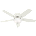 Newsome Low Profile Ceiling Fan with Bowl Light - Fresh White / Fresh White / Light Oak