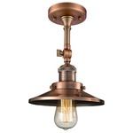 Railroad Adjustable Semi Flush Ceiling Light - Antique Copper