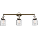 Small Bell Bathroom Vanity Light - Polished Nickel / Clear