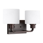 Canfield Bathroom Vanity Light - Bronze / Etched White