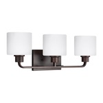 Canfield Bathroom Vanity Light - Bronze / Etched White