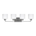Canfield Bathroom Vanity Light - Brushed Nickel / Etched White