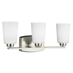 Franport Bathroom Vanity Light - Brushed Nickel / Etched White