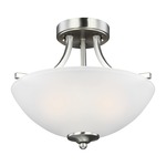Geary Convertible Semi Flush Light / Pendant - Brushed Nickel / Satin Etched